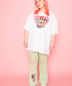 New Girl Order POWERPUFF GIRLS LEOPARD PRINT FLARES CURVE - GREEN Tops