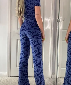 New Girl Order VELOUR BOILERSUIT BLUE Tops