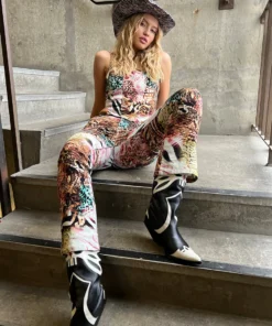 New Girl Order Y2K JUNGLE DENIM FLARES