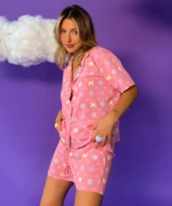 New Girl Order BUTTERFLY MONOGRAM WOVEN SHIRT