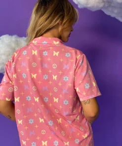 New Girl Order BUTTERFLY MONOGRAM WOVEN SHIRT