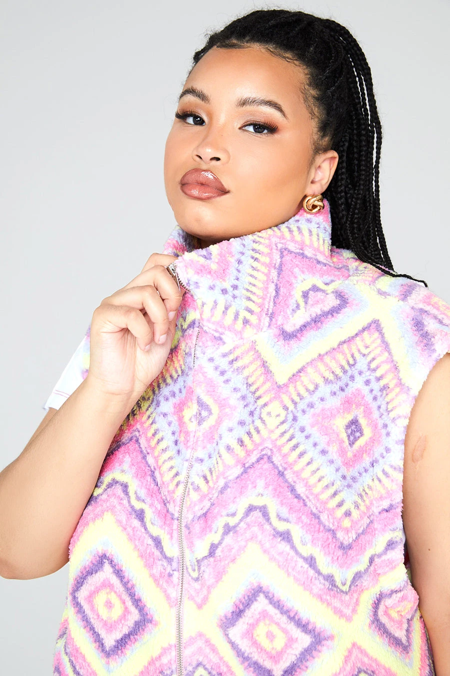 New Girl Order Sleeveless Aztec Borg Curve Tops 5 New Girl Order Sleeveless Aztec Borg Curve Tops