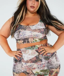 New Girl Order Tops PATCHWORK SIDE SPLIT MINI SKIRT CURVE