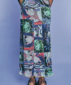 New Girl Order ANIME MESH MAXI SKIRT NEW IN