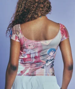 New Girl Order NEW IN ANIME GIRLS MESH CAP SLEEVE TOP