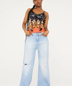 New Girl Order FLAME ROSE CAMI TOP