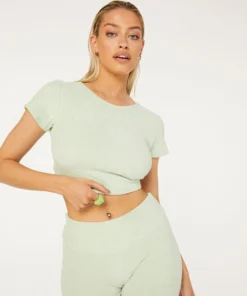 New Girl Order TOWELLING BACKLESS CROP TOP Swimwear