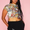 New Girl Order HELLO KITTY MESH CROP TEE CURVE