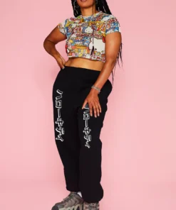 New Girl Order HELLO KITTY MESH CROP TEE CURVE