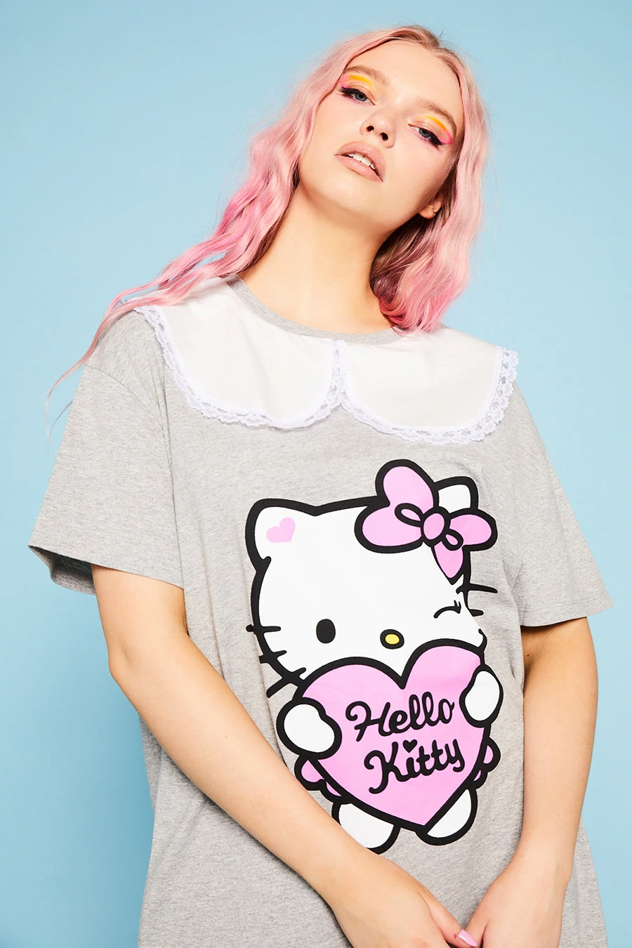 New Girl Order Tops Hello Kitty Collar T-shirt Dress 3 New Girl Order Tops Hello Kitty Collar T-shirt Dress