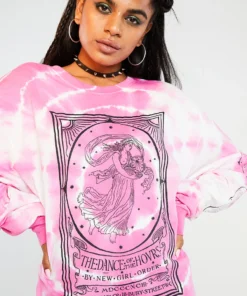 New Girl Order Opera Lady Tie Dye Long Sleeve Tee Pink Tops