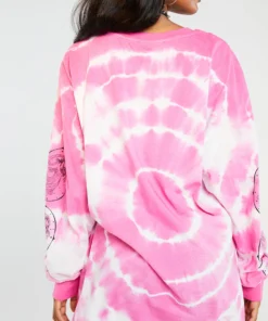 New Girl Order Opera Lady Tie Dye Long Sleeve Tee Pink Tops