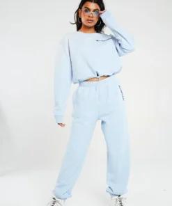 New Girl Order Kanji Blue Crop Sweat Tops