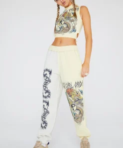 New Girl Order Yin Yang Dragon Panel Joggers