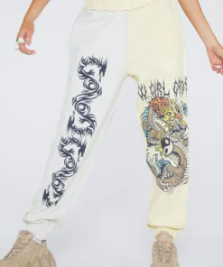 New Girl Order Yin Yang Dragon Panel Joggers