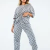 New Girl Order WHITE CHECKERBOARD TROUSERS