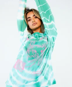 New Girl Order Tops Tattoo Dragon Tie Dye Long Sleeve Top