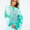 New Girl Order Tops Tattoo Dragon Tie Dye Long Sleeve Top