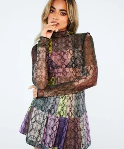 New Girl Order SNAKE MULTI PLEATED SKIRT 7 New Girl Order SNAKE MULTI PLEATED SKIRT