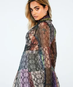 New Girl Order SNAKE MULTI PLEATED SKIRT 6 New Girl Order SNAKE MULTI PLEATED SKIRT