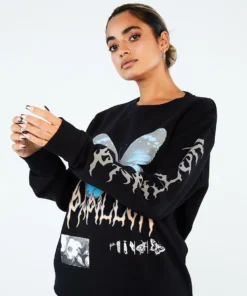 New Girl Order PAPILLON METAL SWEATSHIRT Tops