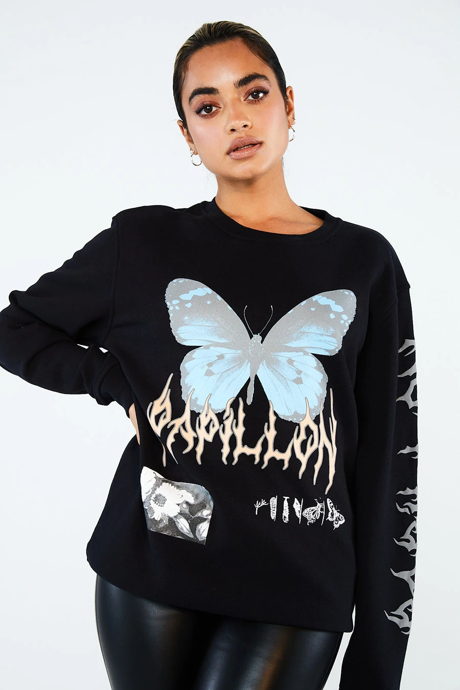 New Girl Order PAPILLON METAL SWEATSHIRT Tops 4 New Girl Order PAPILLON METAL SWEATSHIRT Tops