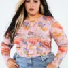 New Girl Order SWEET KITTY MESH TOP CURVE Tops