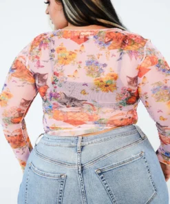 New Girl Order SWEET KITTY MESH TOP CURVE Tops