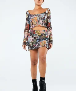 New Girl Order FLORAL FISH MINI SKIRT