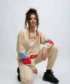 New Girl Order Outline Flame Joggers