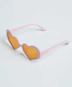 New Girl Order NEW IN SQUASHED HEART SUNGLASSES WITH ORANGE LENS