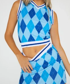 New Girl Order Tops ARGYL RIB MINI SKIRT