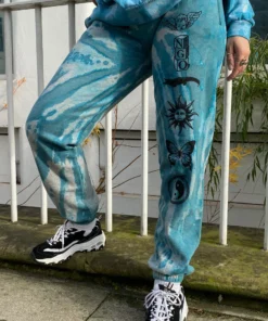 New Girl Order Tops TIE DYE ETCHED GRAPHIC JOGGER