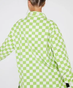 New Girl Order Checkerboard Fleece Shirt Tops
