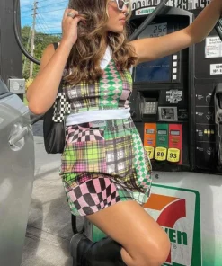 New Girl Order PATCHWORK VELOUR SKIRT