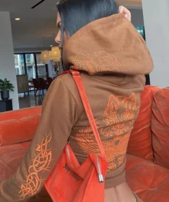 New Girl Order Tops TATTOO HOTFIX ZIP UP HOODIE